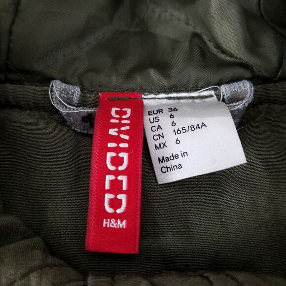 Divided Jacket Womens 6 Green Trench‎ Coat Full Zip Snap Storm Flap Adjustable - Picture 7 of 11